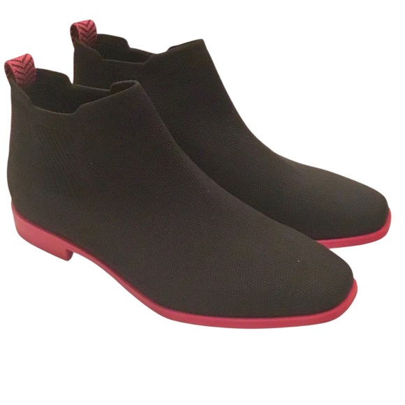 Vivaia Ryan Pro Knit Chelsea Ankle Boot Black Pink Soles Size-41.5/10 - Picture 3 of 14